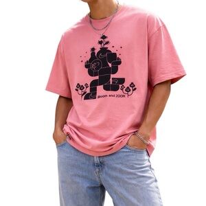 Nike Graphic Tee Pink Bloom and Zoom Oversized Streetwear T Shirt Men's Large